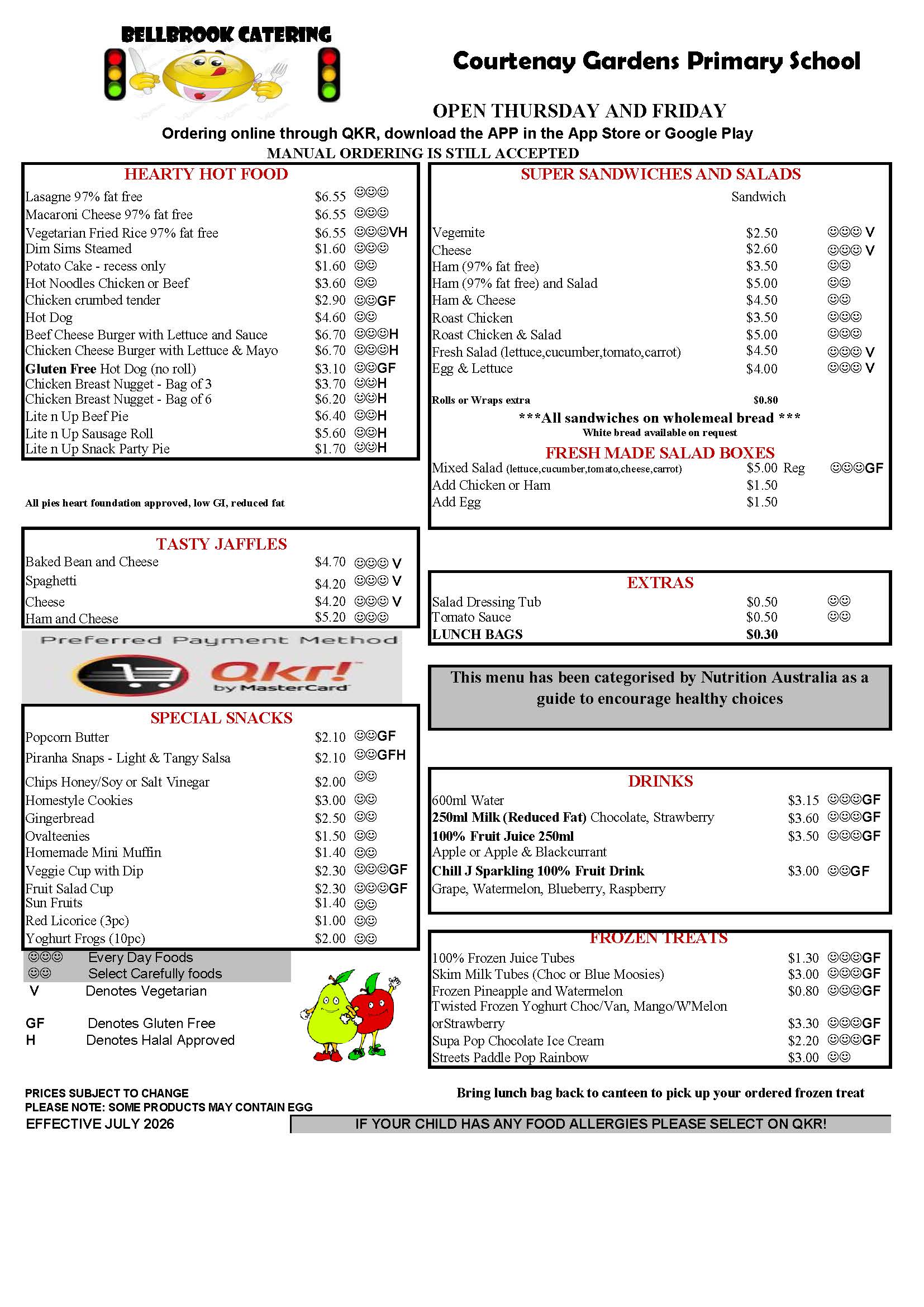Canteen List 2026