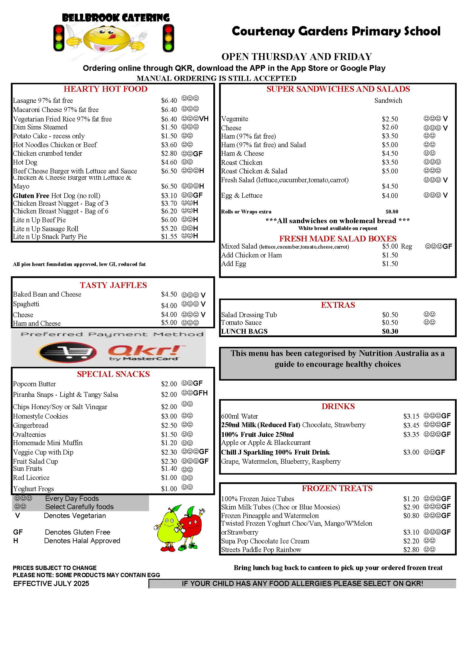 Canteen List 2025